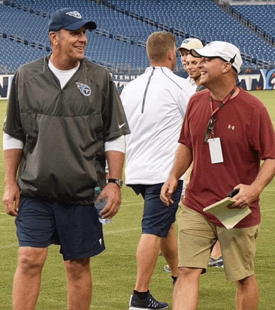 Paul (right) with Mike Mularkey.