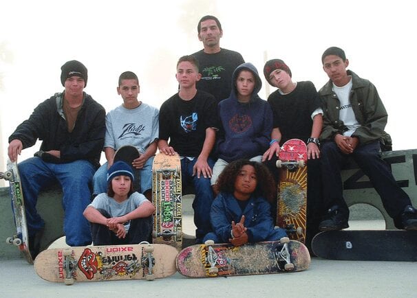 Jesse with some of Venice's skate kids (photo by Dan Levy) 