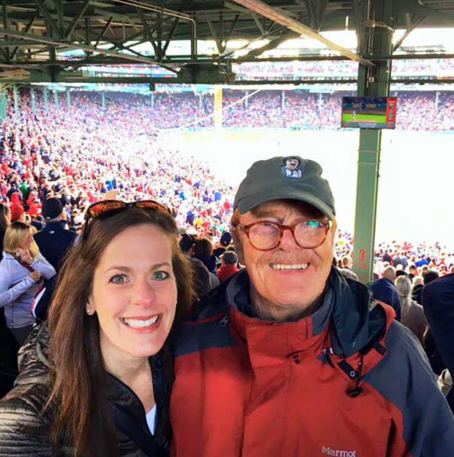 With daughter Robin at Fenway for their annual Opening Day adventure.