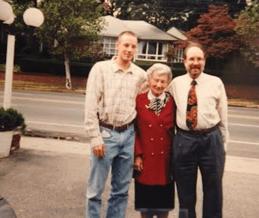 With my grandma and dad, circa 1995ish.