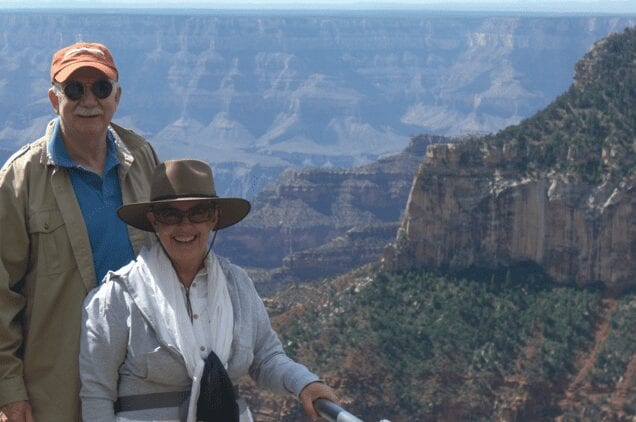 Peter with his wife Virginia on a trip to the Grand Canyon.